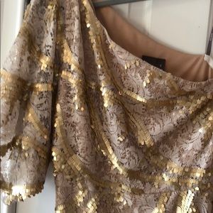 Amazing nude and gold sequin dress.